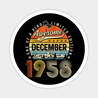 Awesome Since December 1958 Vintage 65th Birthday Magnet